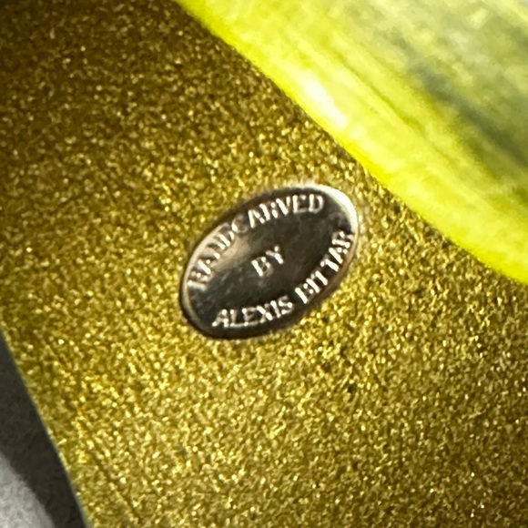 Alexis Bittar Yellow Lucite Cuff Bracelet 
Hand Carved - Picture 5 of 10